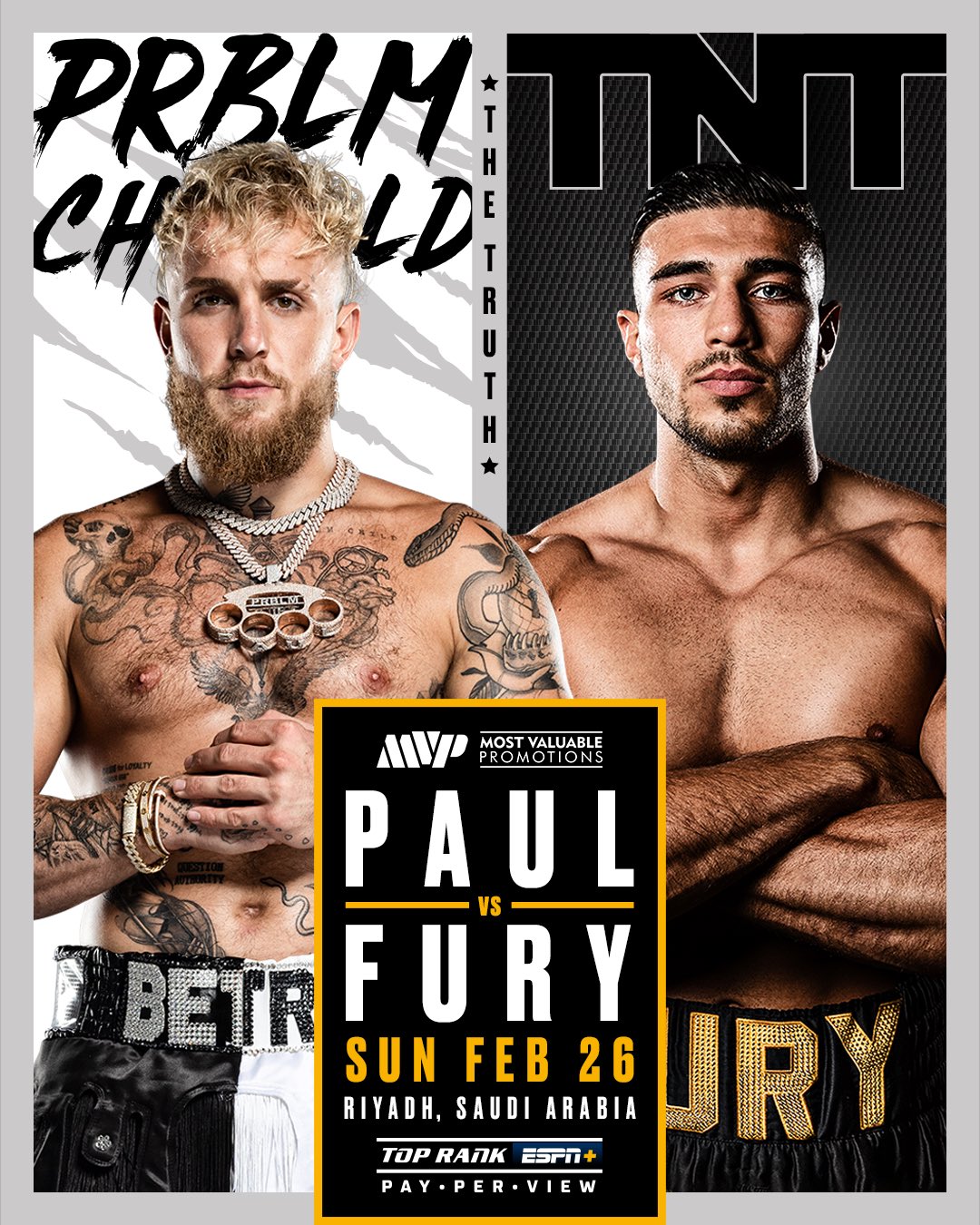Paul vs Fury LIVE On ESPN+ PPV & BT Sport Box Office On Feb. 26