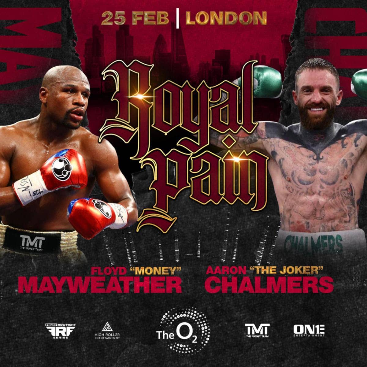 Floyd Mayweather vs Aaron Chalmers on Feb. 25 at the O2 in London